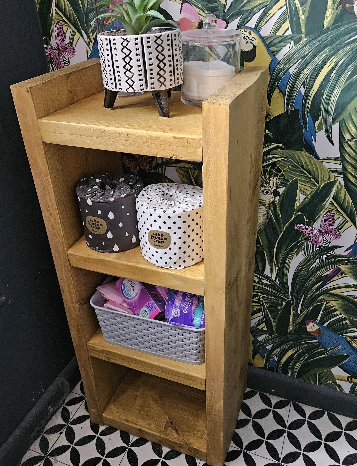 Chunky Rustic Bathroom Shelving Unit