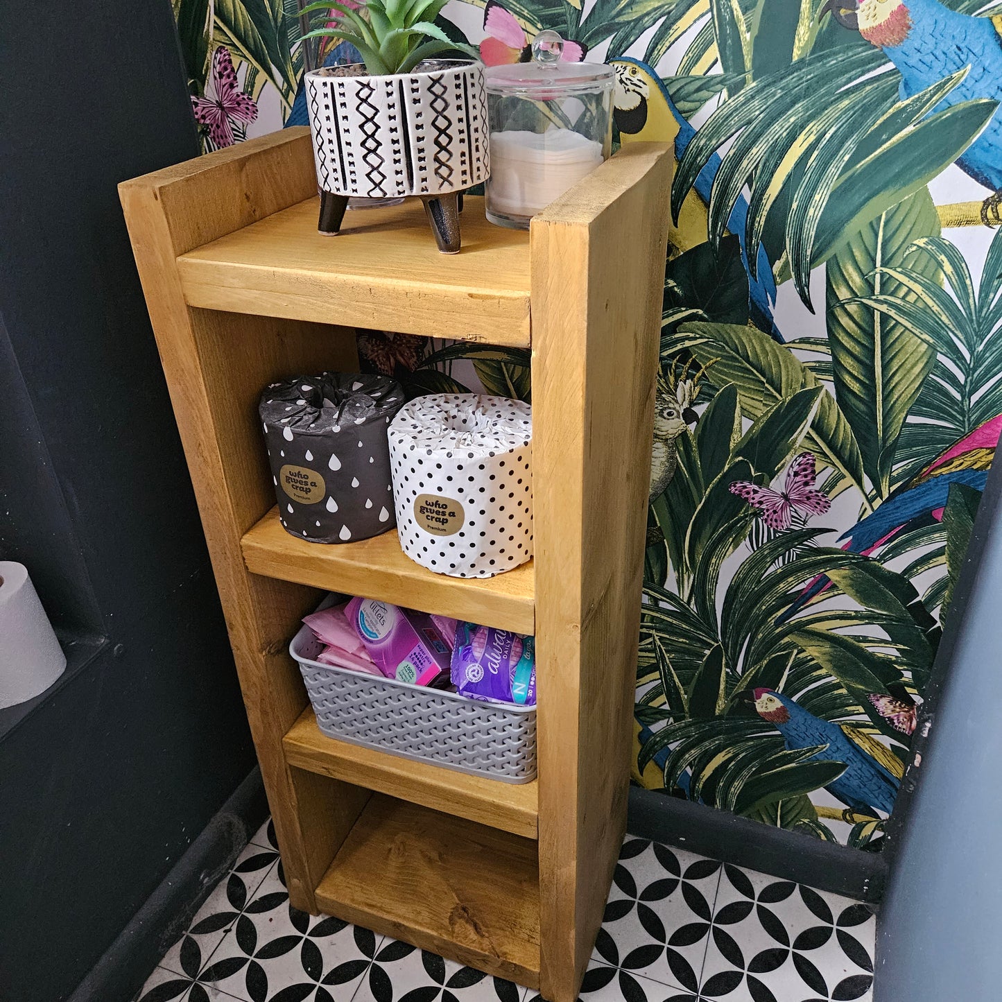 Chunky Rustic Bathroom Shelving Unit