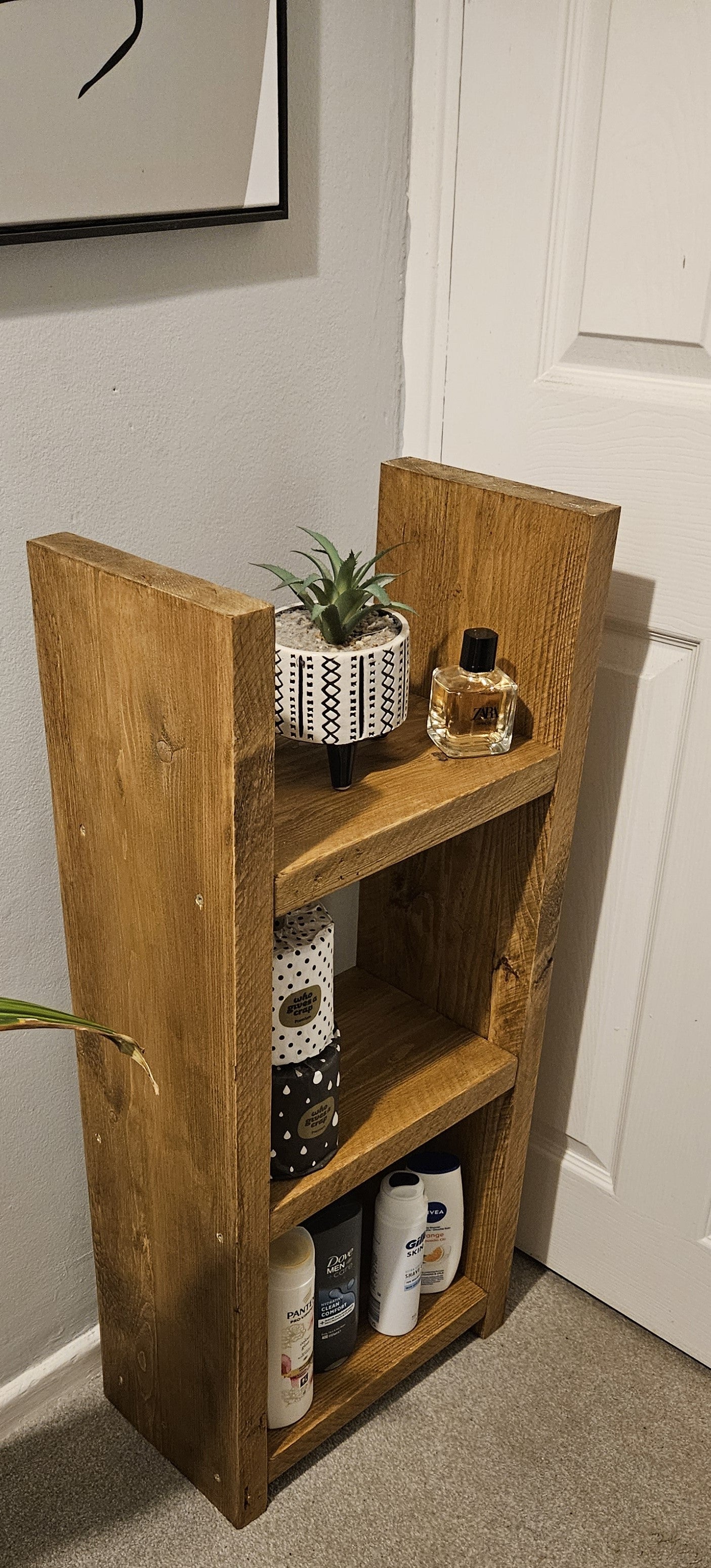 Chunky Rustic Bathroom Shelving Unit