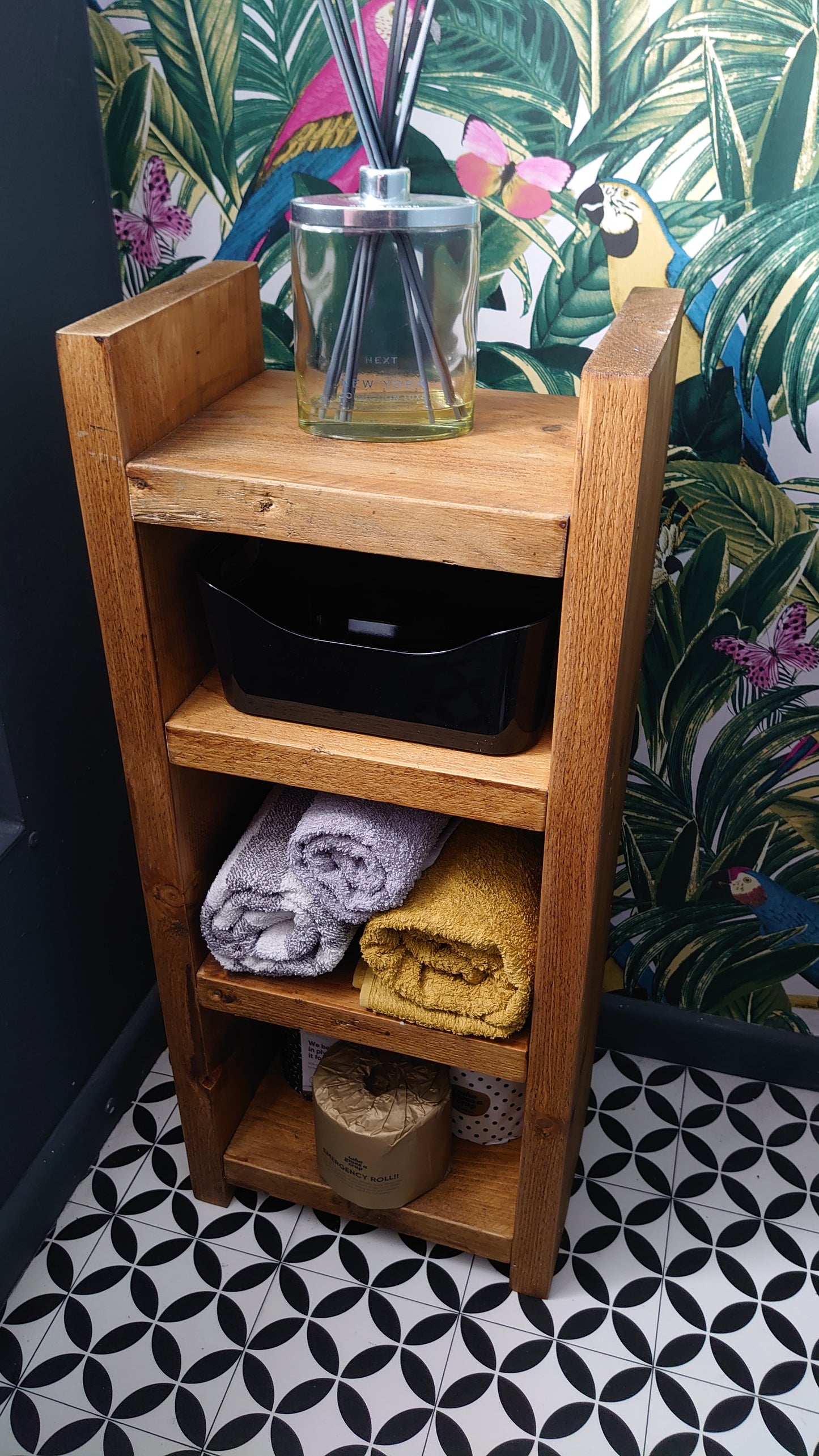 Chunky Rustic Bathroom Shelving Unit