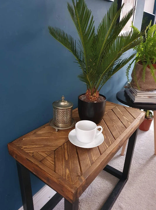 Rustic wooden coffee table